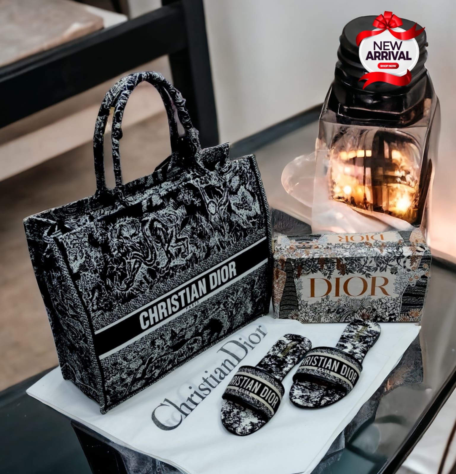 Dior Big Size Tote Bag and Slippers Combo Deal Luxury Accessories Se TheSkah