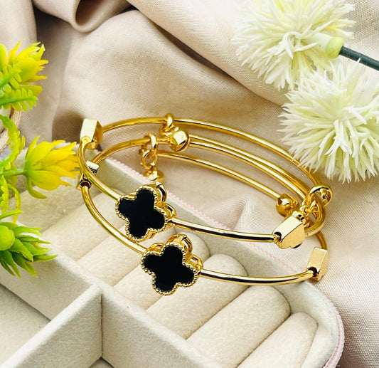 Gold Plated LV-Inspired Bangles