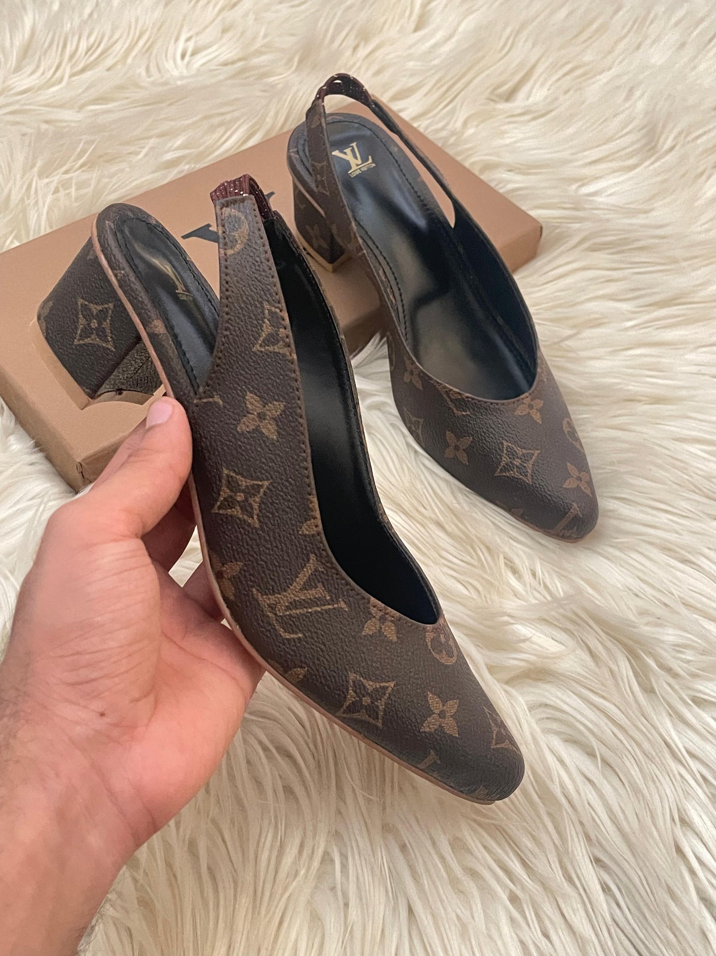 LV Block Heels - Bold Luxury with Every Step