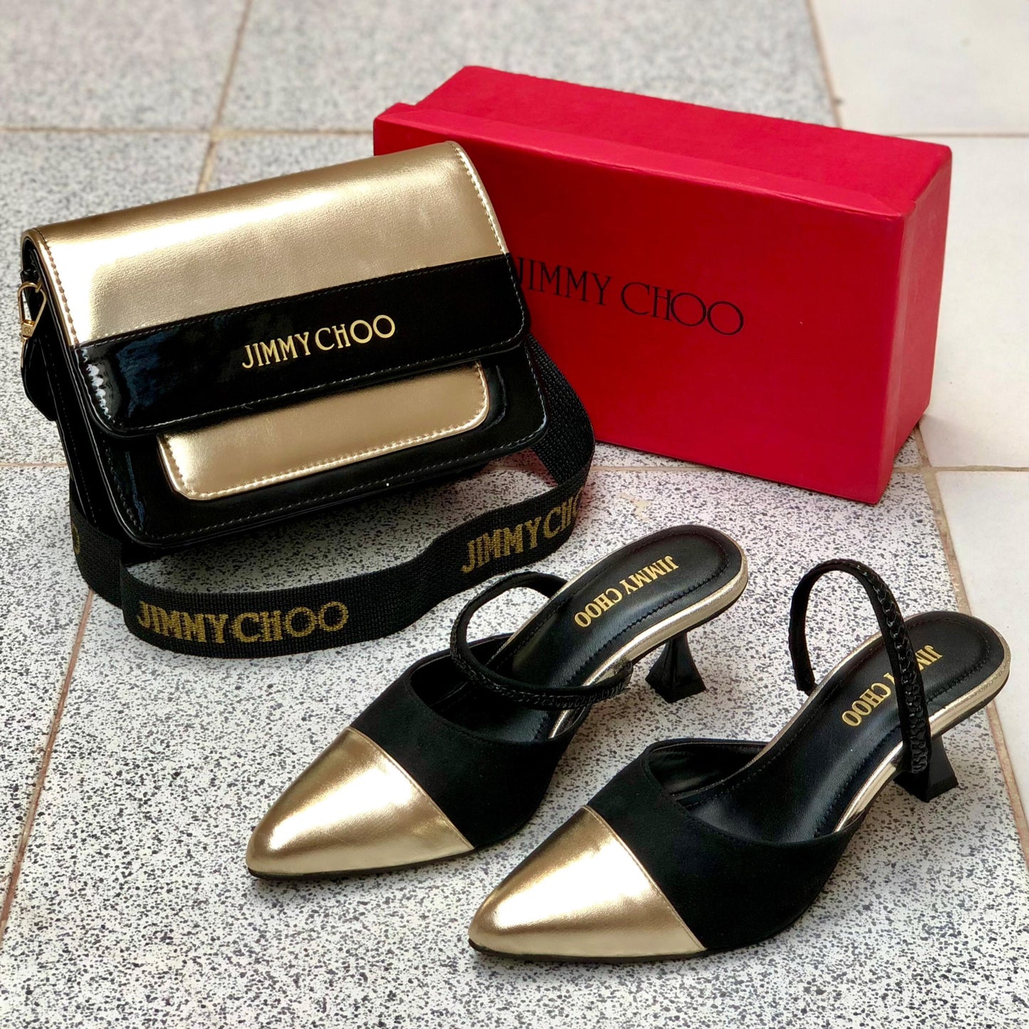 Jimmy Choo Heel and Crossbody Bag Combo Deal - Luxury Accessories Set 2024