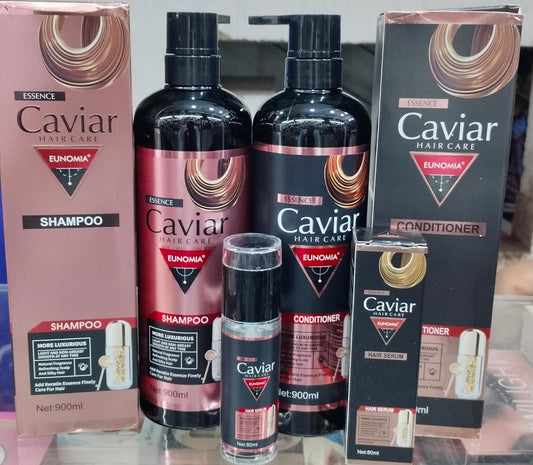 Caviar Hair Care Series – Shampoo, Conditioner & Hair Serum Set | 900ml Shampoo, 900ml Conditioner, 80ml Hair Serum | Ultimate Hair Care Deal 2024