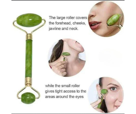 2-Piece Marble Jade Roller Set – Facial Massage Tool for Skin Care and Relaxation