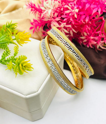 Fancy Beautiful Gold-Plated Fendi Design Bangles for Her – Elegant and Stylish Jewelry