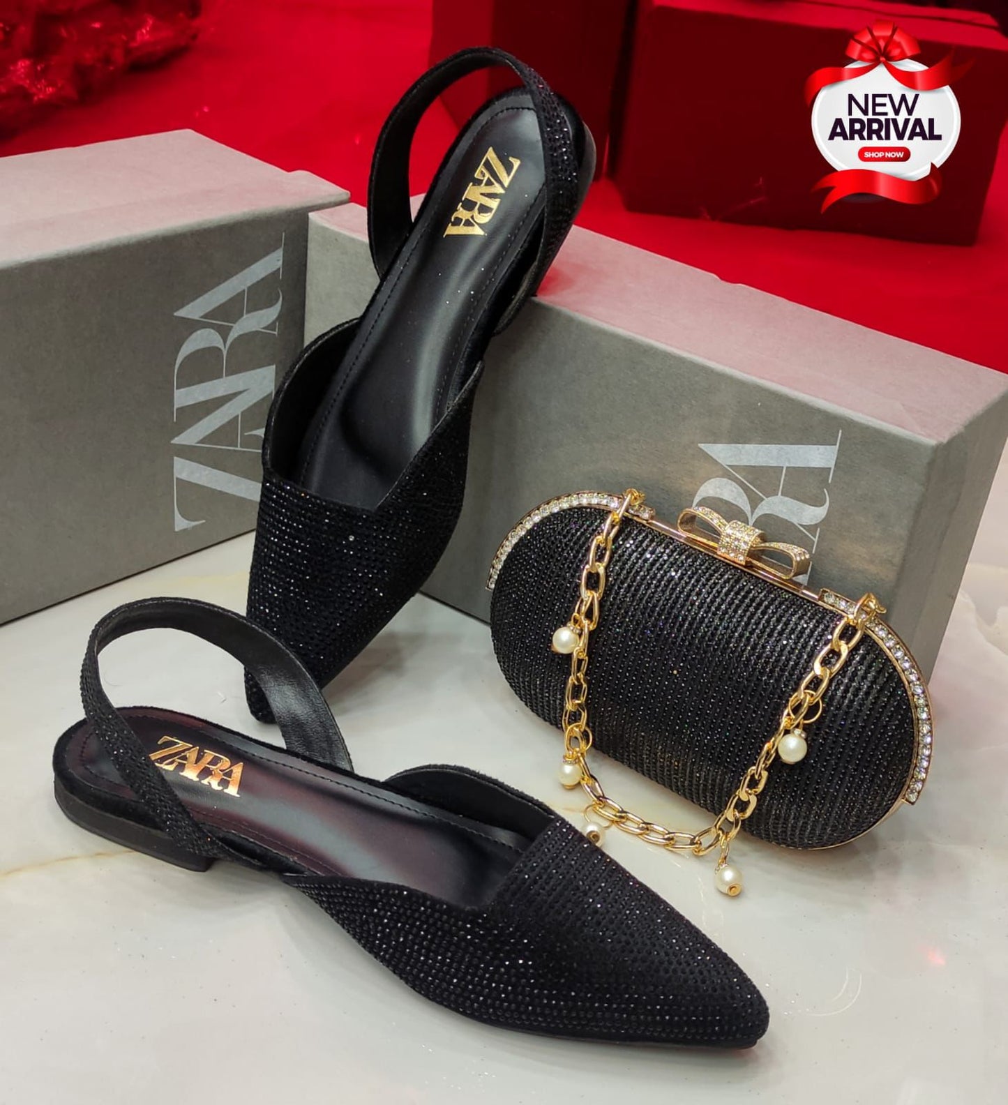 Zara Slippers and Clutch Combo Deal - Stylish and Affordable Footwear Set 2024