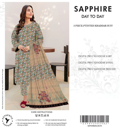 Sapphire Khadar Style Collection 2024 – Effortless Elegance with Digital Prints