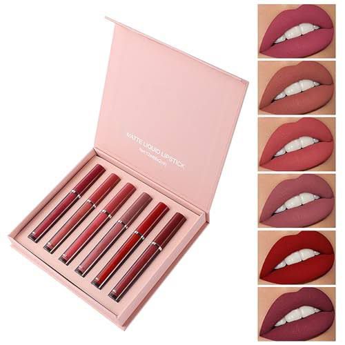 MOCALLURE 6-Piece Matte Lip Gloss Set – Long-Lasting Velvet Finish