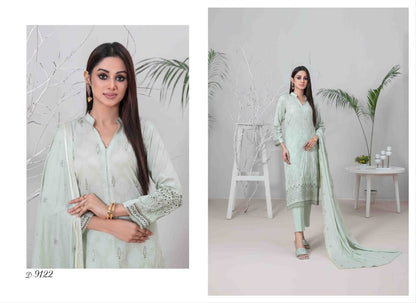 Banah Printed & Embroidered Lawn Collection 2024 – 3 Piece Unstitched Lawn Suit with Embroidered Shirt, Printed Dupatta, & Shalwar