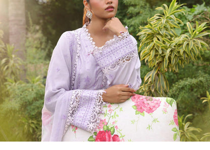 Flat 20% Discount Sale – Chikankari Vol-II by Salitex® 3pcs Dyed Embroidered Cambric Collection 2024 – Embroidered Cambric Shirt, Trousers & Chiffon Dupatta