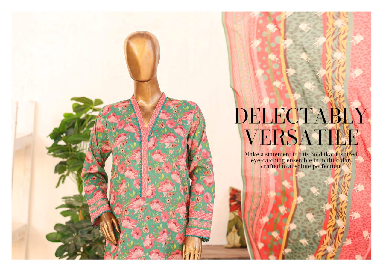 Identic Separates Cambric Vol-1, 2024 – Luxury Digital Printed 3-Piece Collection by Norah Textile – Includes Shirt, Lawn Dupatta & Cambric Trousers