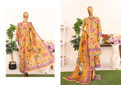 Identic Separates Cambric Vol-1, 2024 – Luxury Digital Printed 3-Piece Collection by Norah Textile – Includes Shirt, Lawn Dupatta & Cambric Trousers