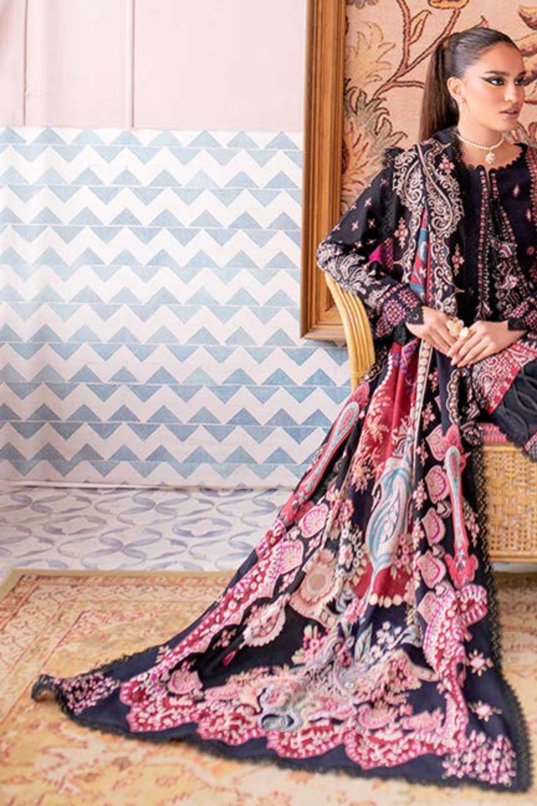 Grande Digital Printed Khaddar 3-Piece Collection by JADE x FIRDOUS – 100% Original Stock