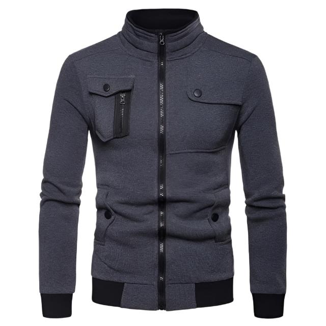 Men's Winter Stand Collar Slim Fit Cardigan Jacket