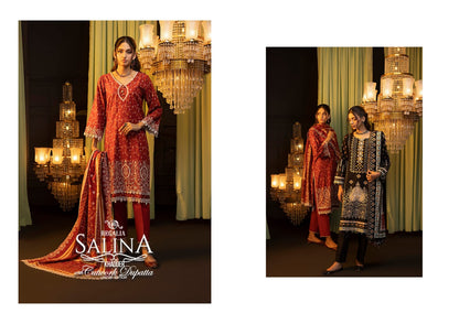 SALINA Khaddar Embroidered Shirt with Cutwork Lawn Dupatta Vol-1, 2024 by Regalia Textile