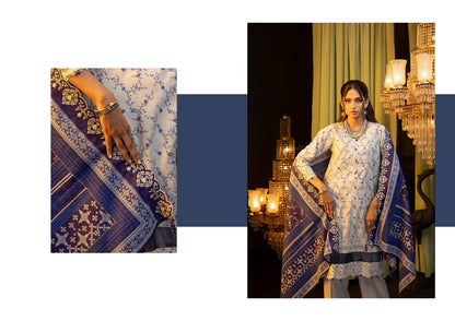 SALINA Khaddar Embroidered Shirt with Cutwork Lawn Dupatta Vol-1, 2024 by Regalia Textile