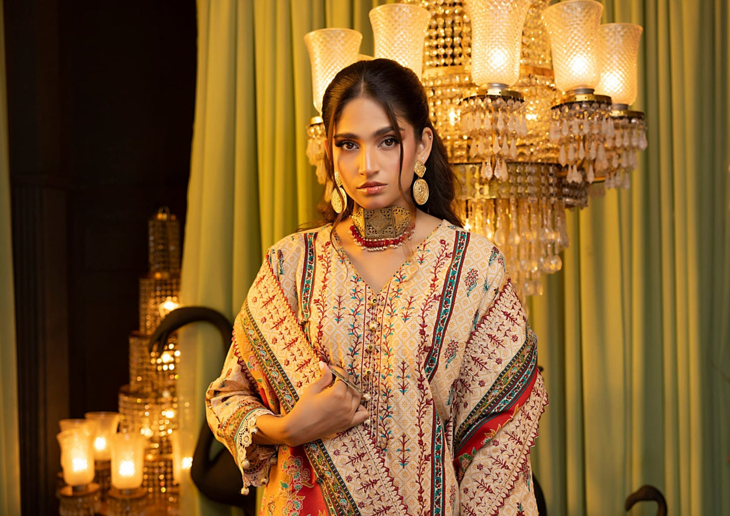 SALINA Khaddar Embroidered Shirt with Cutwork Lawn Dupatta Vol-1, 2024 by Regalia Textile