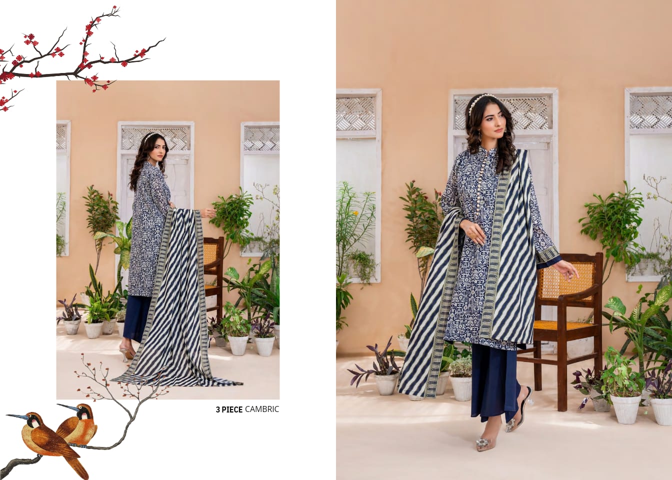 ZESH CAMBRIC DROP-2, 2024 Digital Printed Collection – Latest Winter Suit for Women in Pakistan