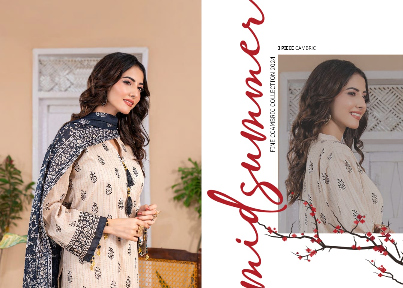 ZESH CAMBRIC DROP-2, 2024 Digital Printed Collection – Latest Winter Suit for Women in Pakistan