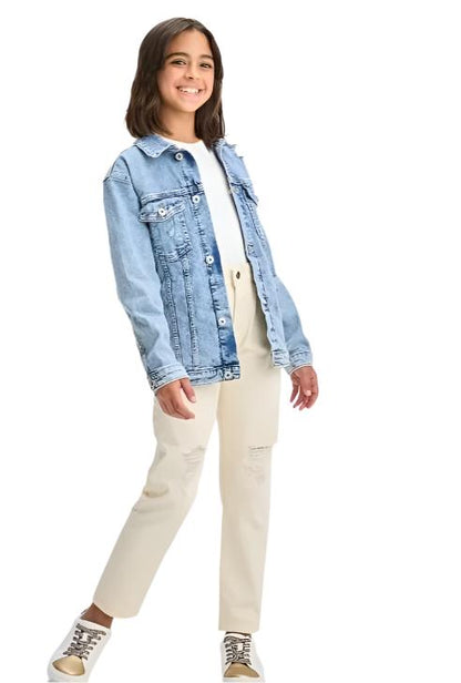 Women’s Ribbed Denim Jacket – Trendy & Comfortable Casual Wear