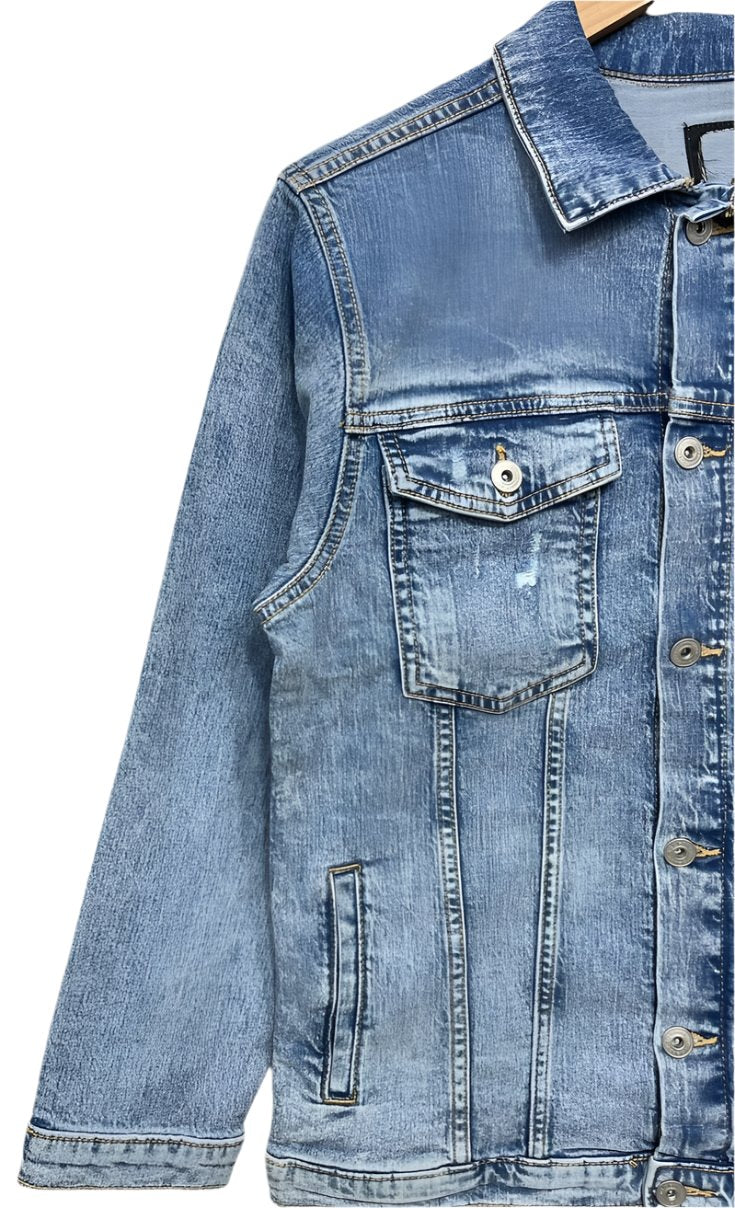 Women’s Ribbed Denim Jacket – Trendy & Comfortable Casual Wear