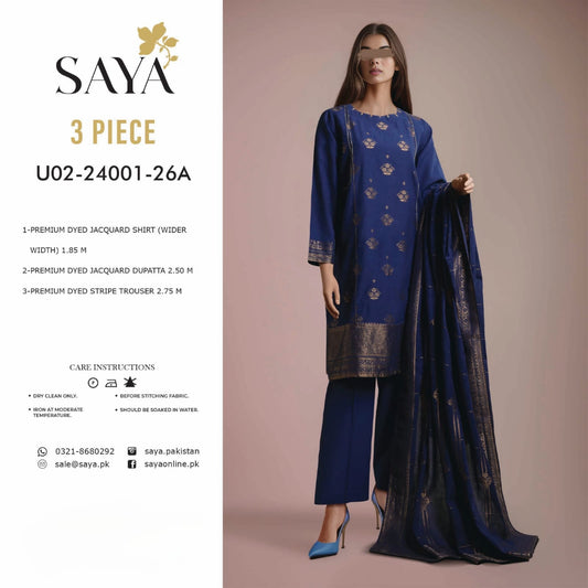 Zayba by SAYA 3-Piece Banarsi Jacquard Lawn Collection Vol-1, 2024 | Original Stock