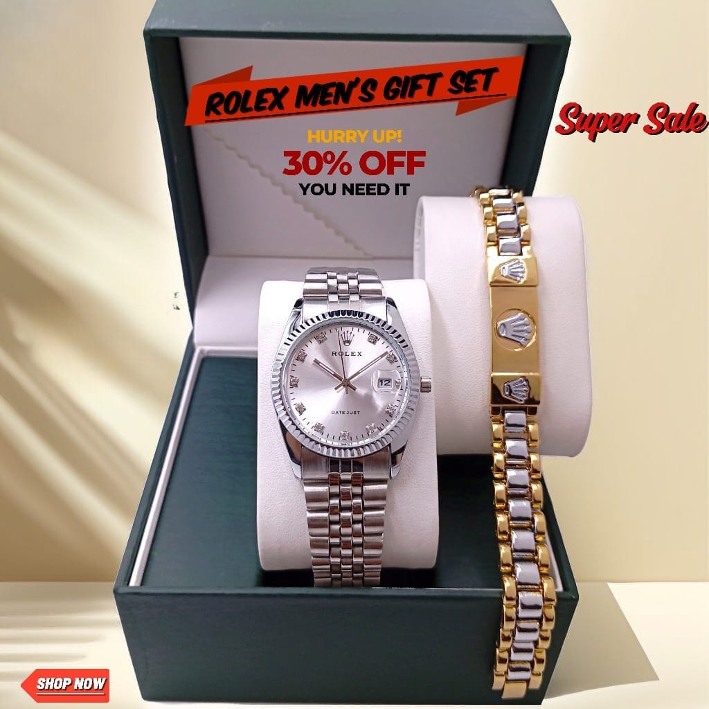 Rolex Datejust Men's Watch – Premium Quality with Exclusive Bracelet Combo, 30% Off