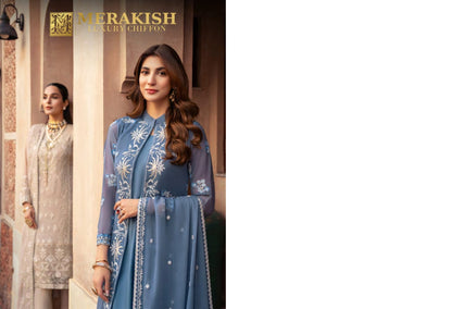 MERAKISH Luxury Unstitched Chiffon Embroidered Wedding Collection Vol-13 2023 | Shahzeb Textile