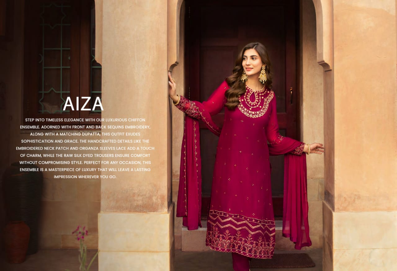 MERAKISH Luxury Unstitched Chiffon Embroidered Wedding Collection Vol-13 2023 | Shahzeb Textile