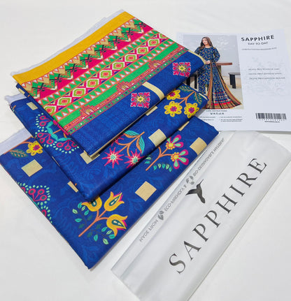 Sapphire Khadar Style Collection 2024 – Effortless Elegance with Digital Prints