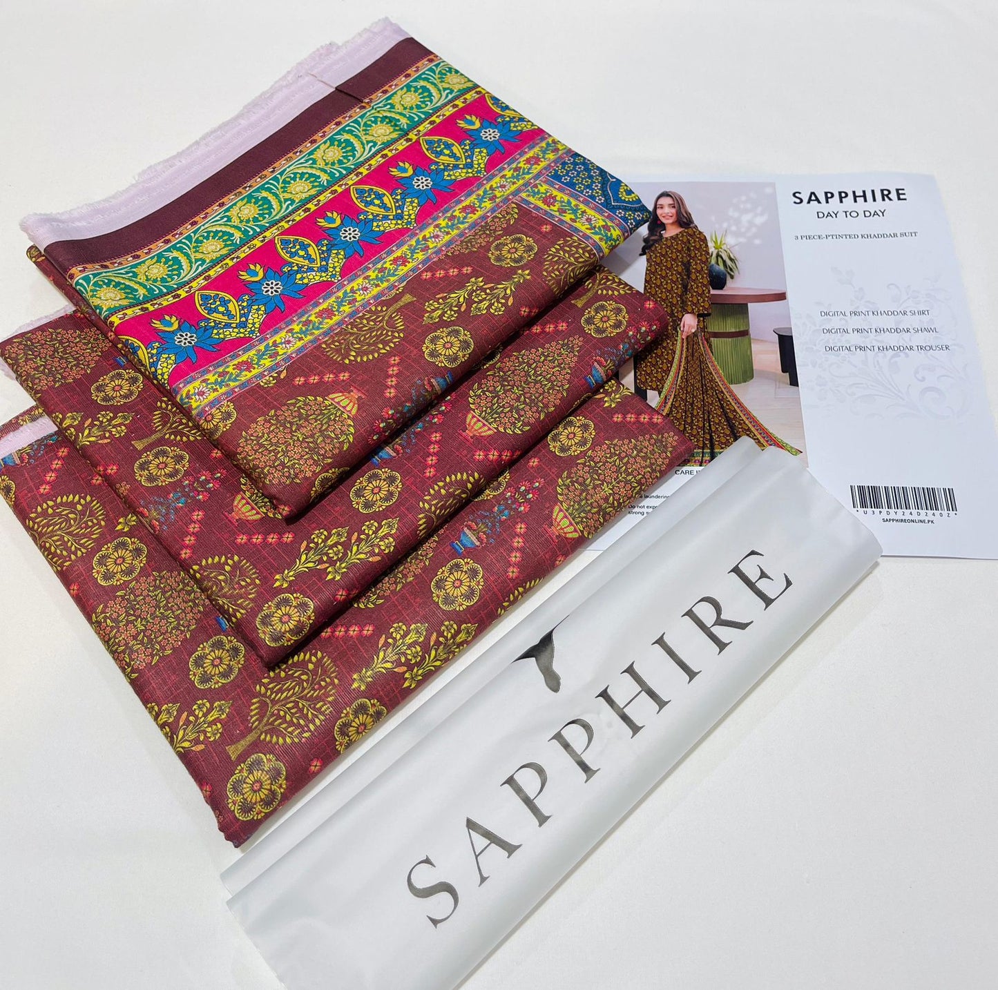 Sapphire Khadar Style Collection 2024 – Effortless Elegance with Digital Prints