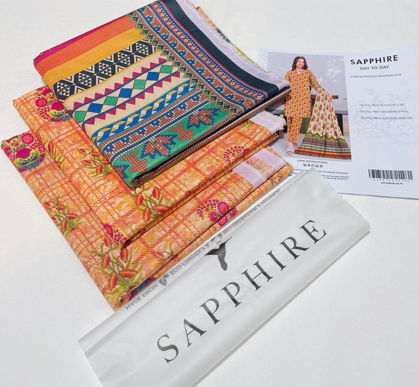 Sapphire Khadar Style Collection 2024 – Effortless Elegance with Digital Prints