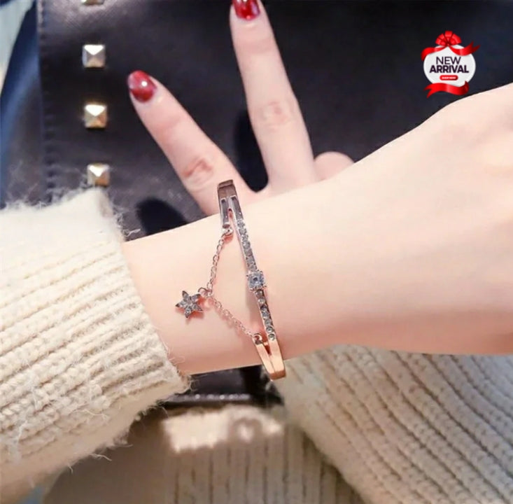 New Luxury Classic Rhinestone Hanging Star Bracelet